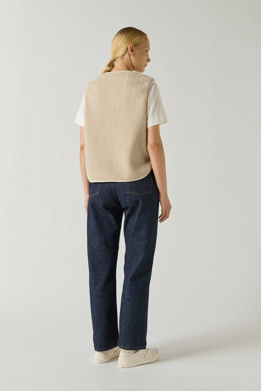 Gilet Sans Manches Fusil - Ecru - Femme