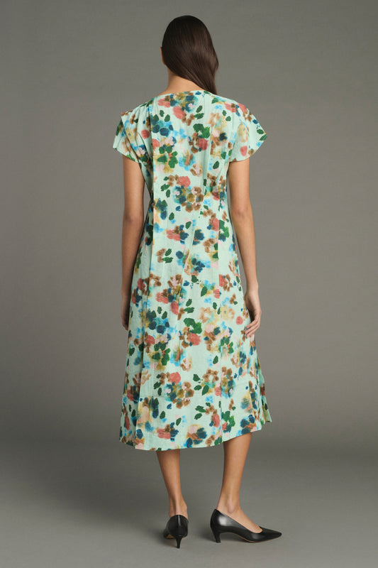Vestido Jade - Turquesa - Seda - Mujer