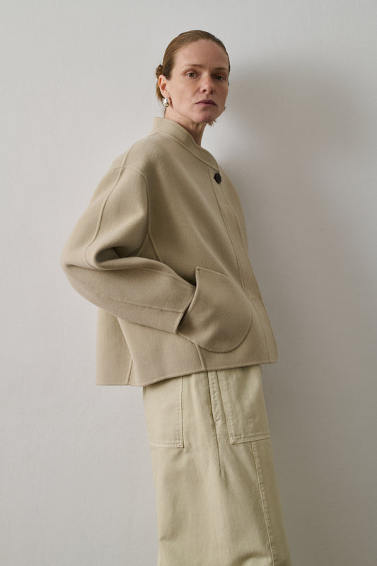 Manteau Windsor - Craie - Laine - Femme