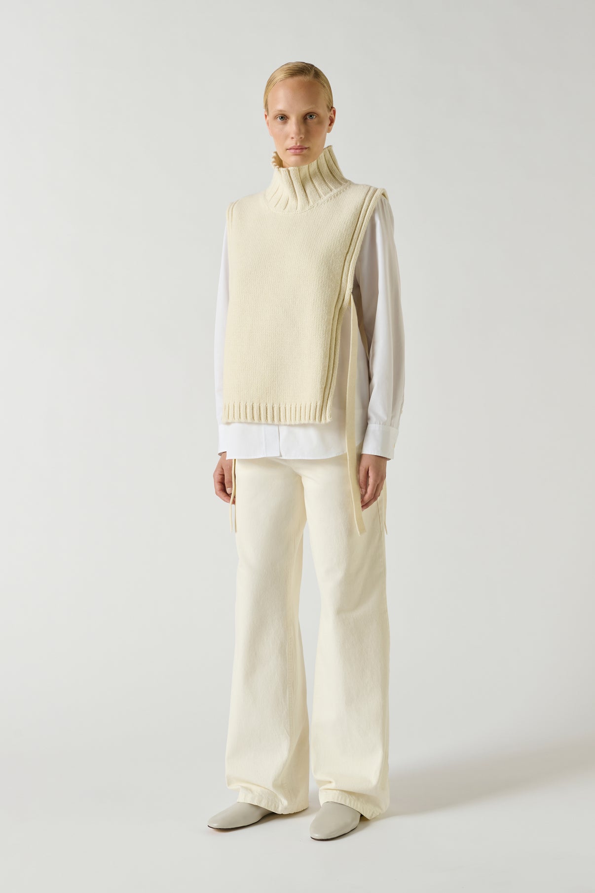 Pullover Or - Ecru - Wool - Women vue 2