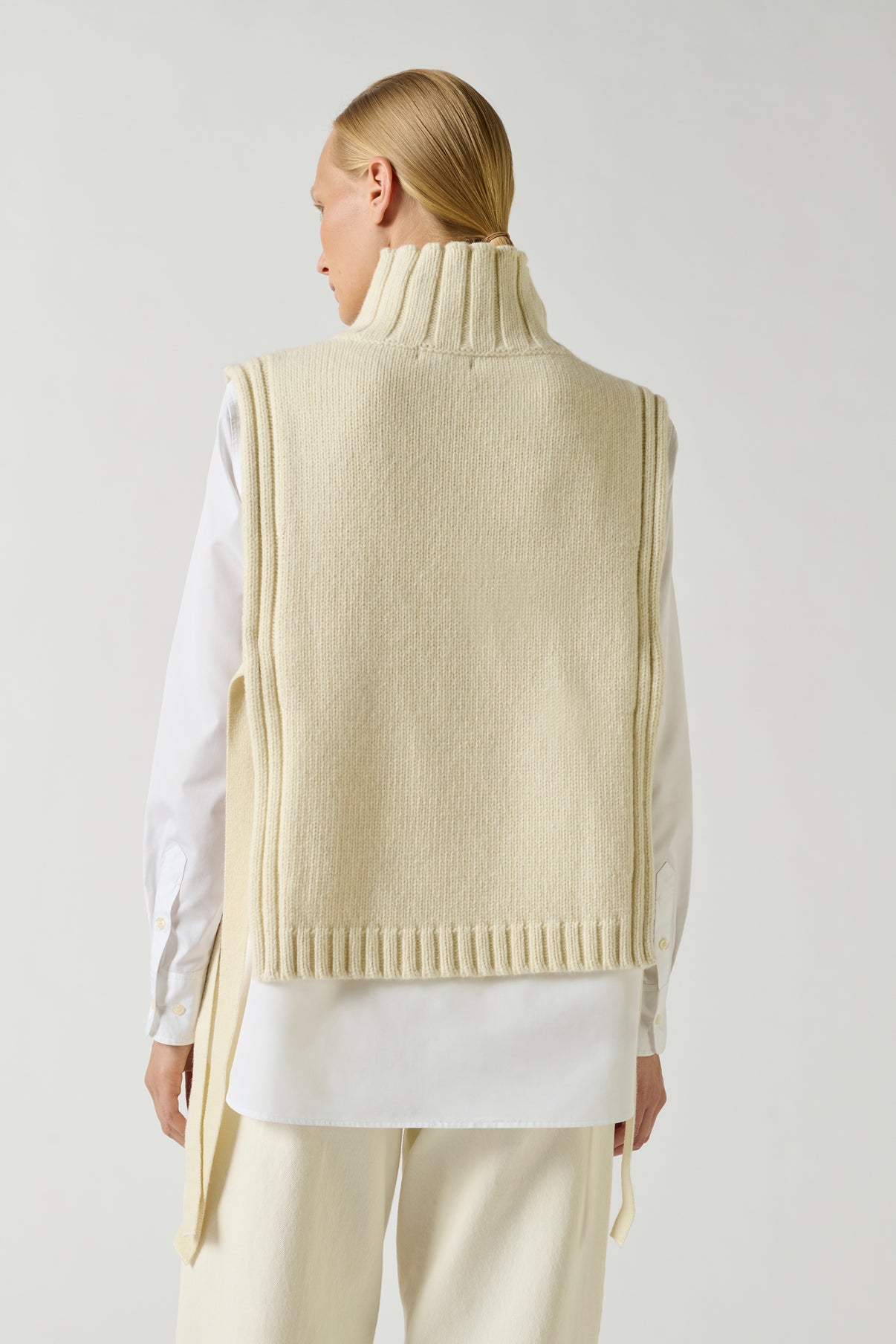 Pullover Or - Ecru - Wool - Women vue 3