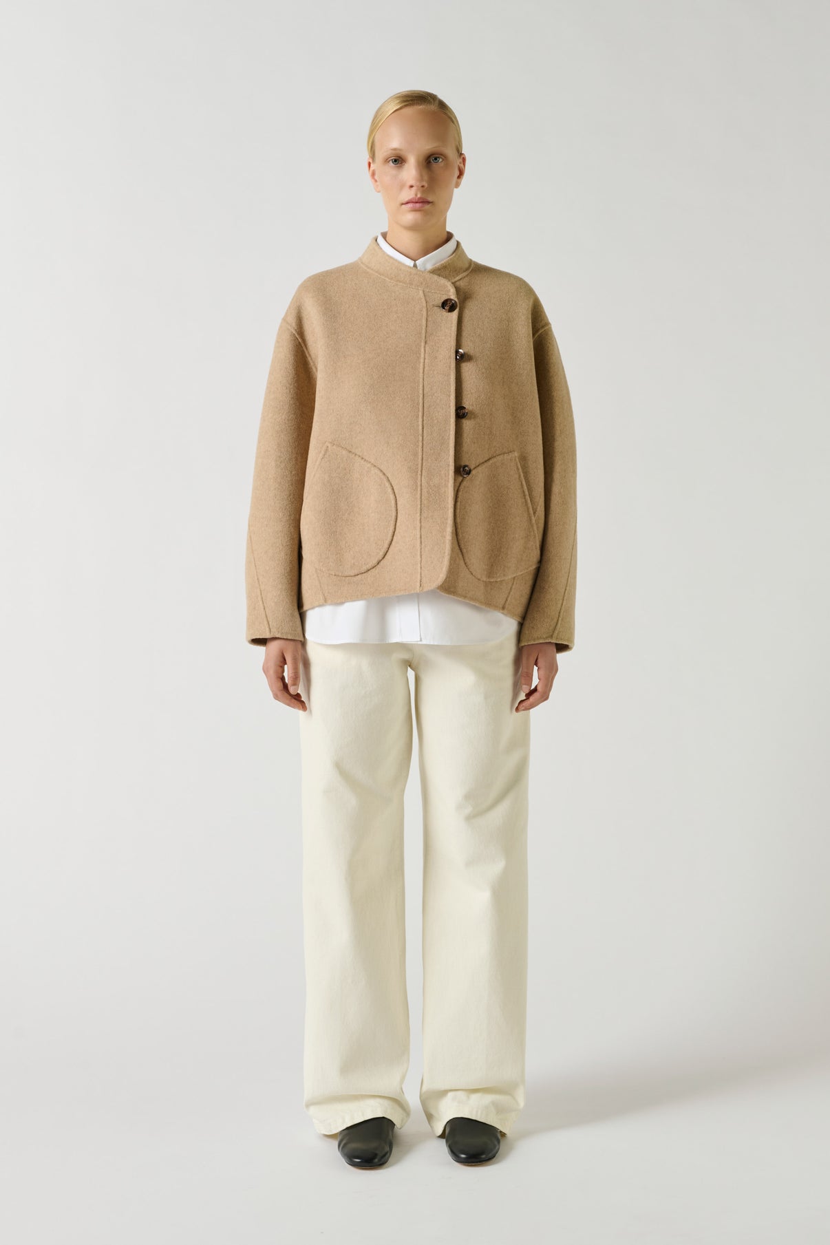 Manteau Windsor - Beige Chiné - Laine - Femme vue 2