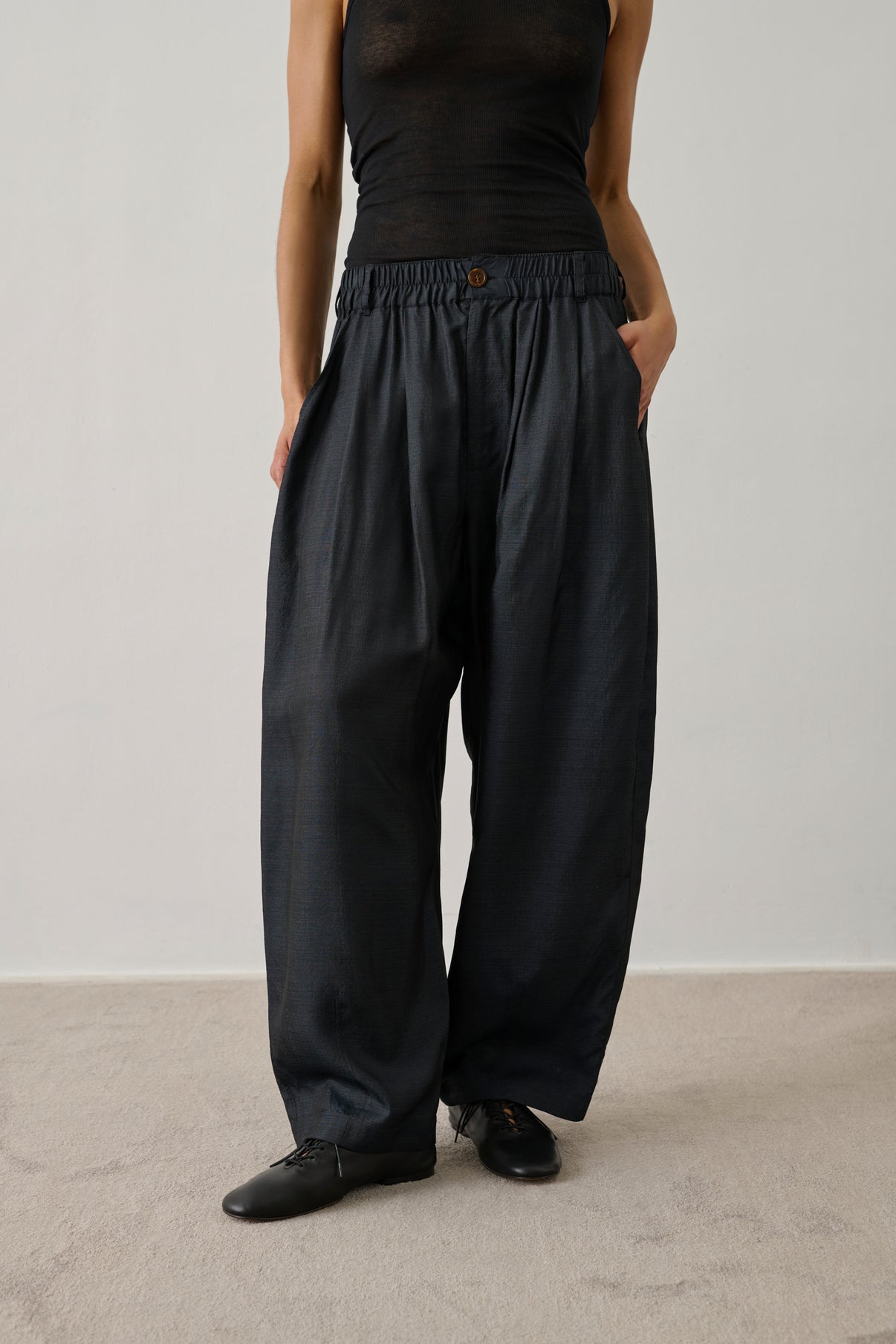 Pantalon Vernon - Noir - Soie - Femme vue 3