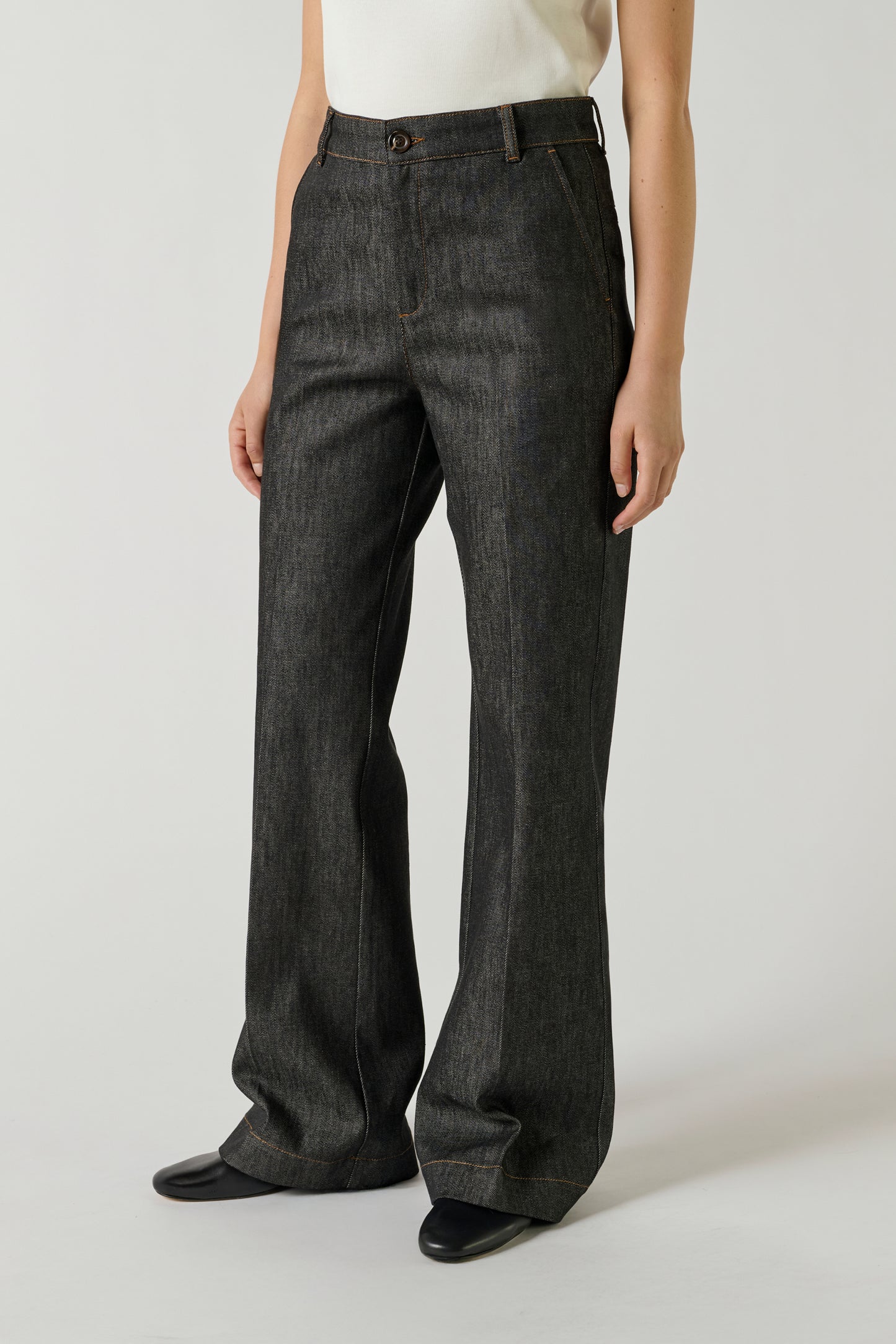 Vaqueros California - denim Bruto Negro - Mujer