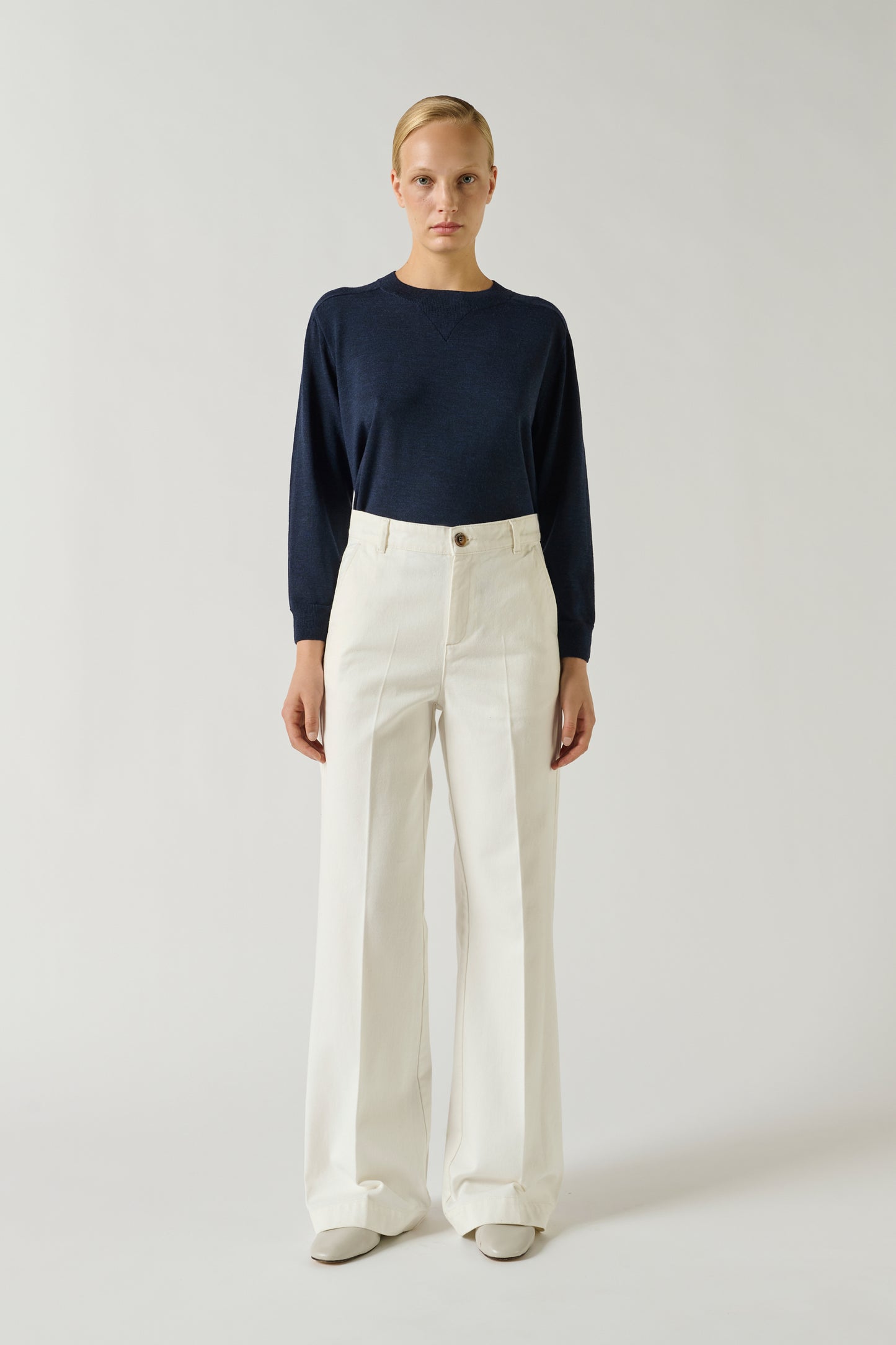 Vaqueros California - Crema - Algodón - Mujer