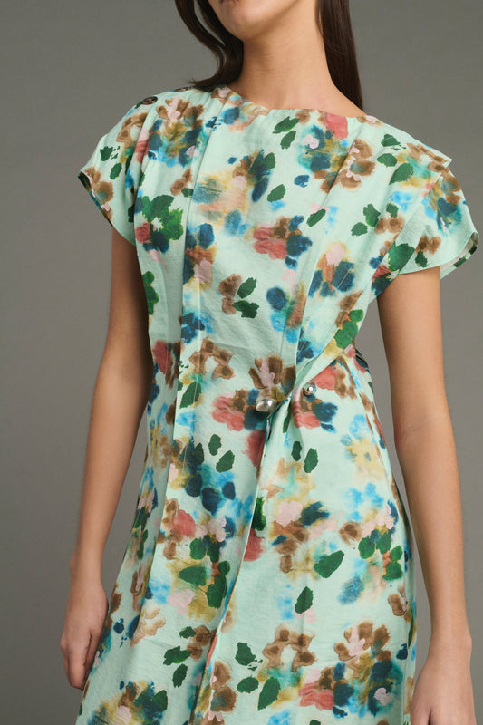Vestido Jade - Turquesa - Seda - Mujer