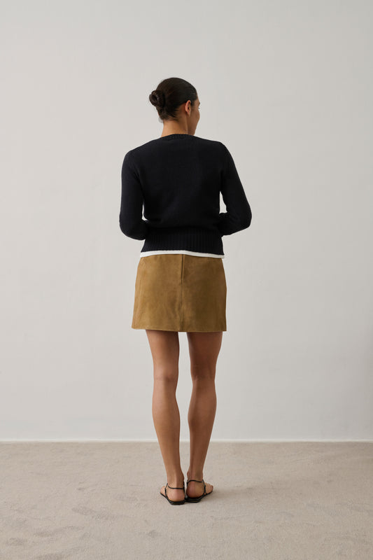 Mini-Jupe Inno - Sable - Cuir - Femme