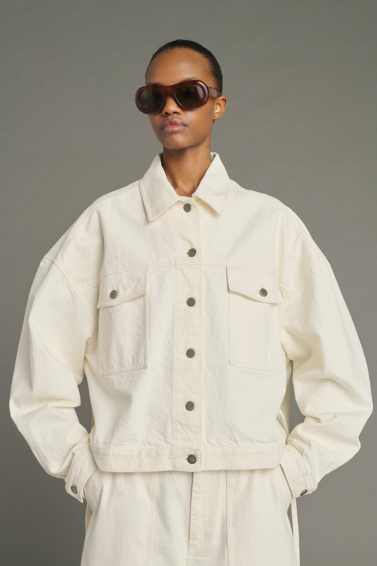 Lys jacket - Ecru - Cotton - Women vue 3