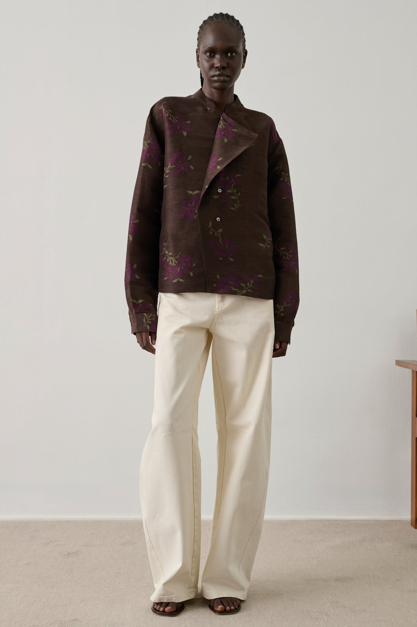 Blusa Hampton - Marrón/Violeta - Lino - Mujer