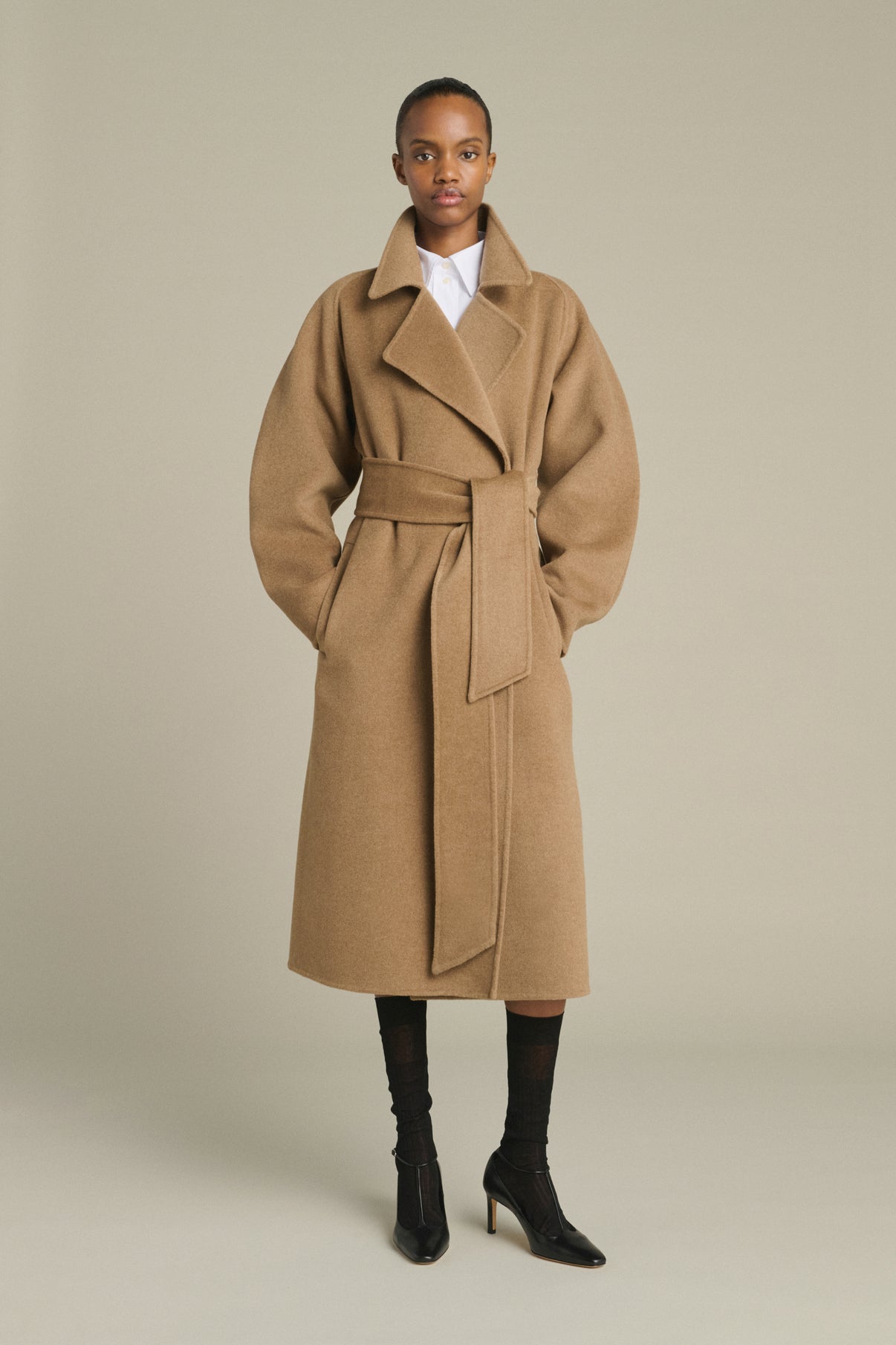 Manteau Harvard - Camel Chiné - Laine - Femme vue 1