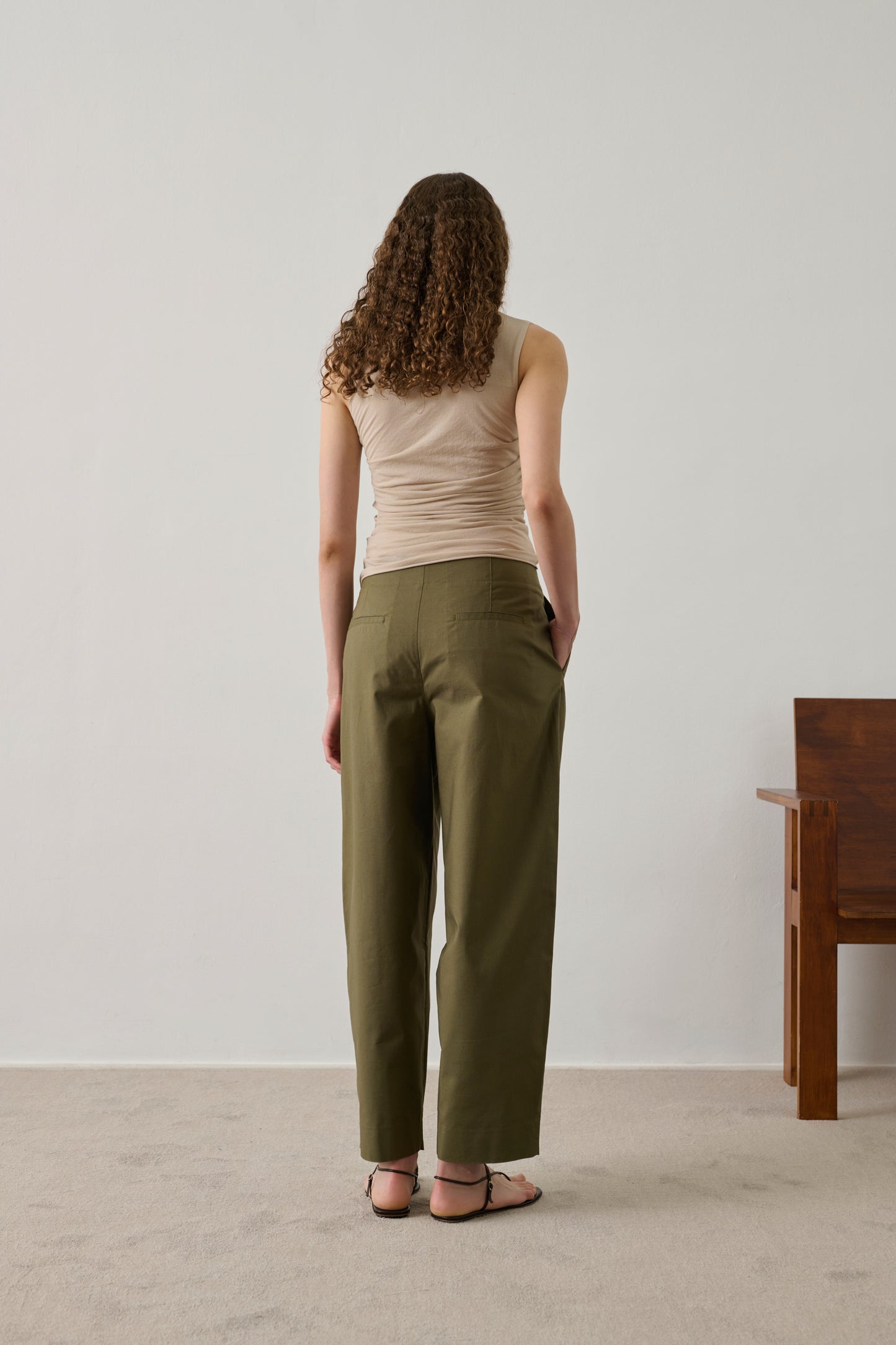 Pantalon Daley - Kaki - Coton - Femme