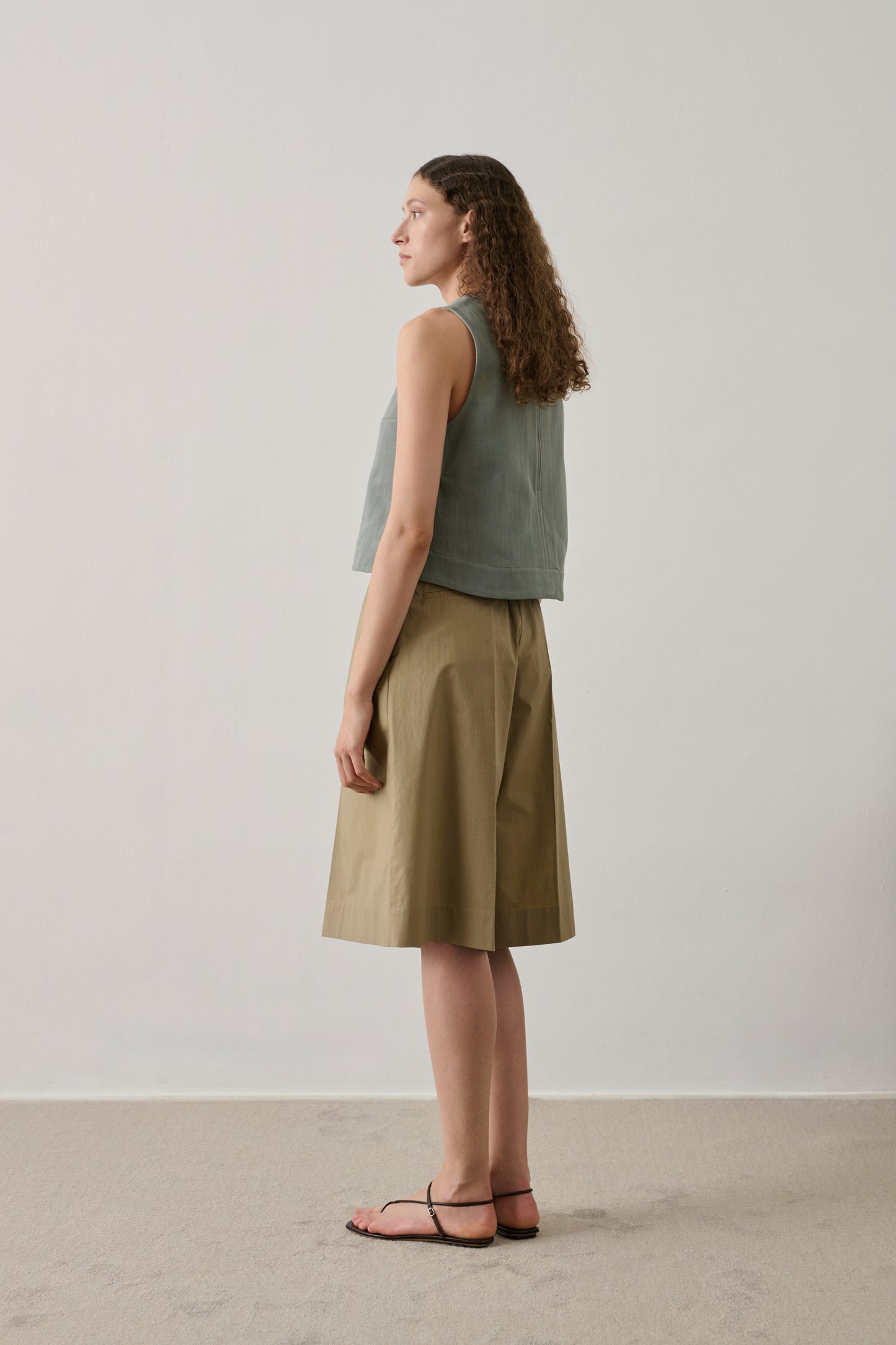 Bermuda Imogen - Arena - Algodón - Mujer