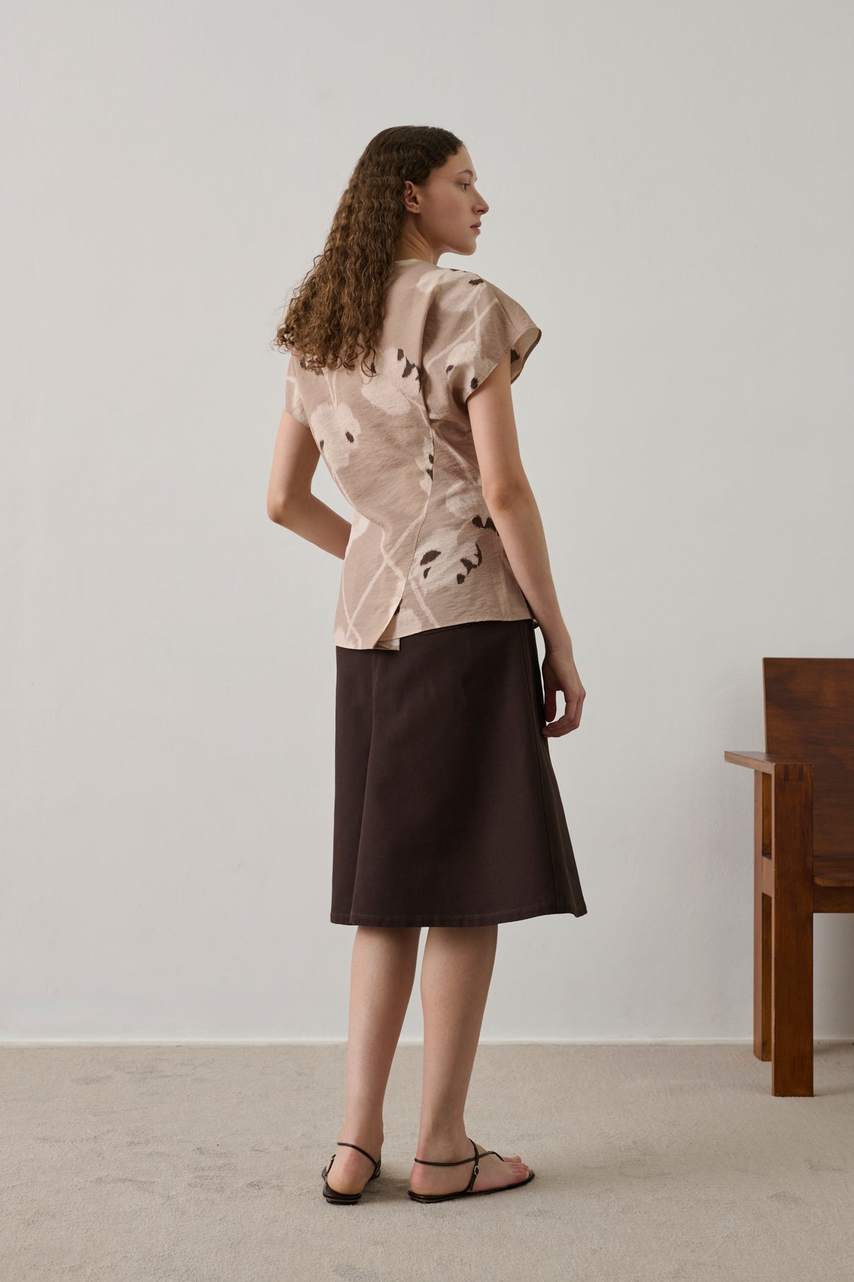 Blouse Fedora - Beige - Soie - Femme vue 2