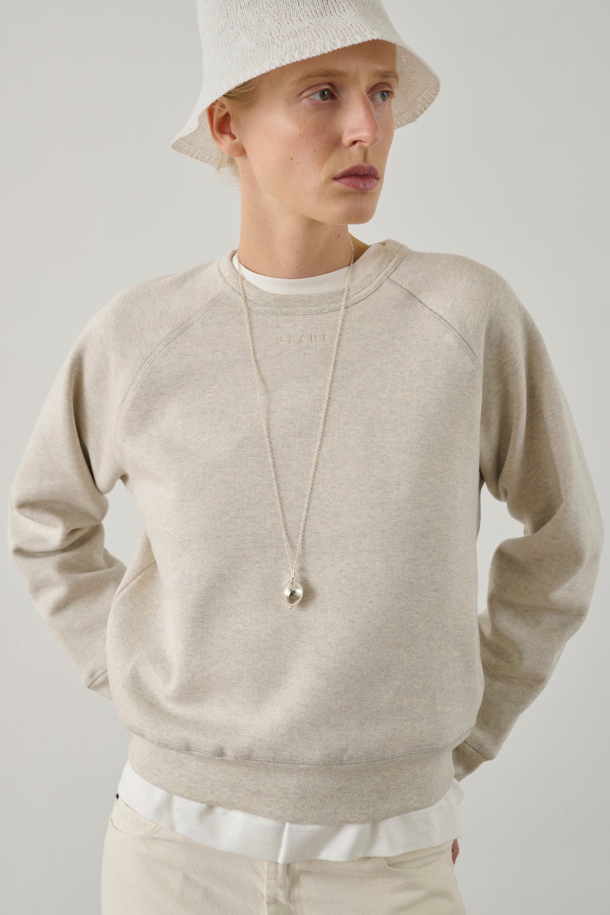 Sweatshirt Artemis - Gris Clair Chiné - Coton - Femme vue 1