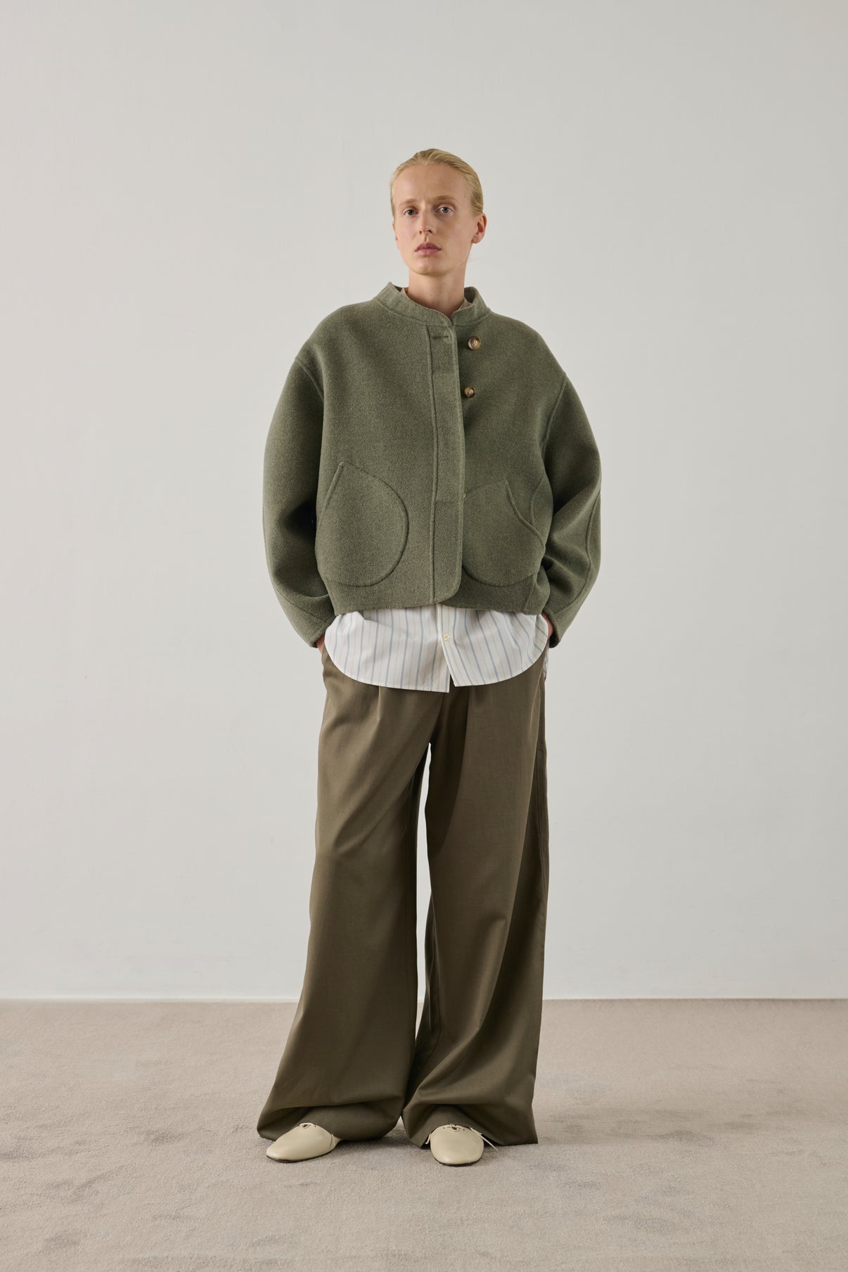 Manteau Windsor - Gris/Vert - Double face - Femme vue 1