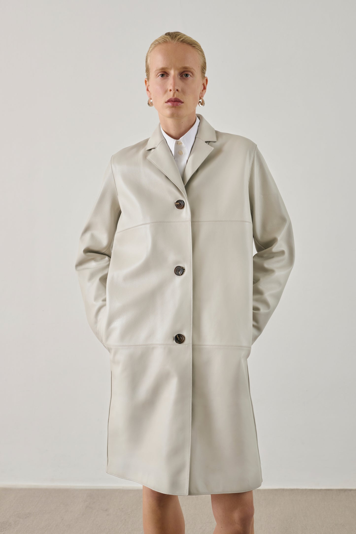 Manteau Harden - Mastic - Cuir - Femme