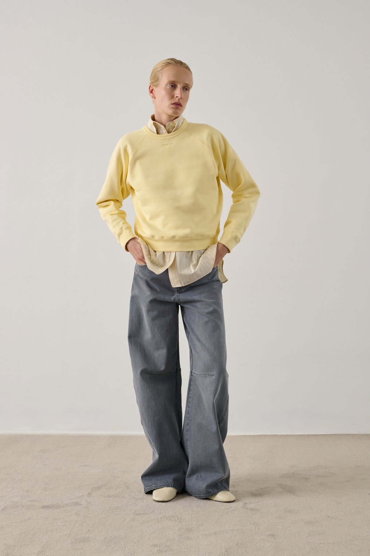 Sweatshirt Artemis - Jaune Pâle - Coton - Femme vue 1