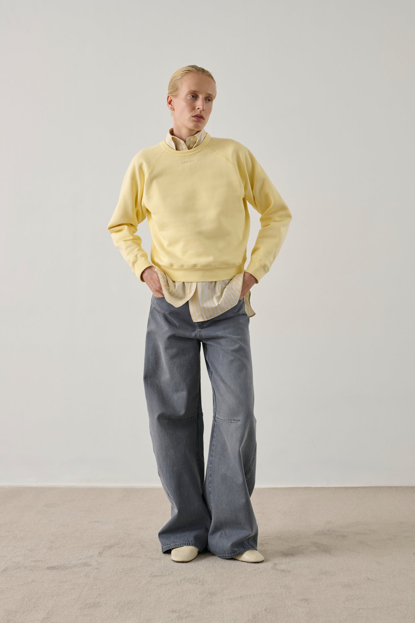 Sweatshirt Artemis - Jaune Pâle - Coton - Femme