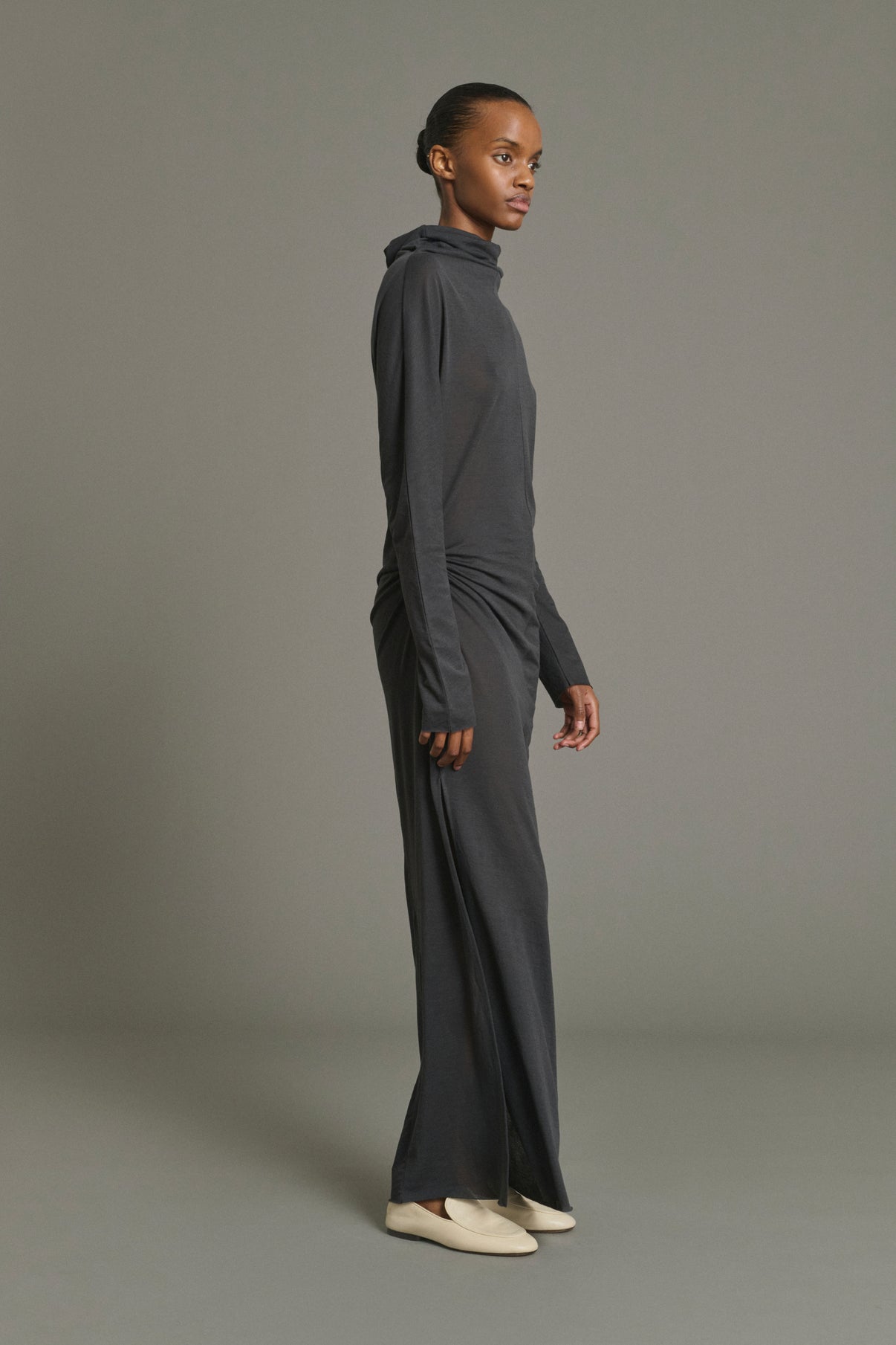 Robe Lola - Gris Anthracite - Coton - Femme vue 3