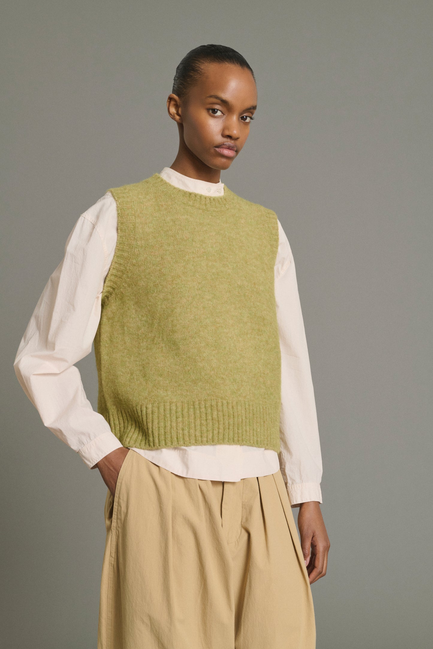 Pull Namaste - Sauge - Laine - Femme