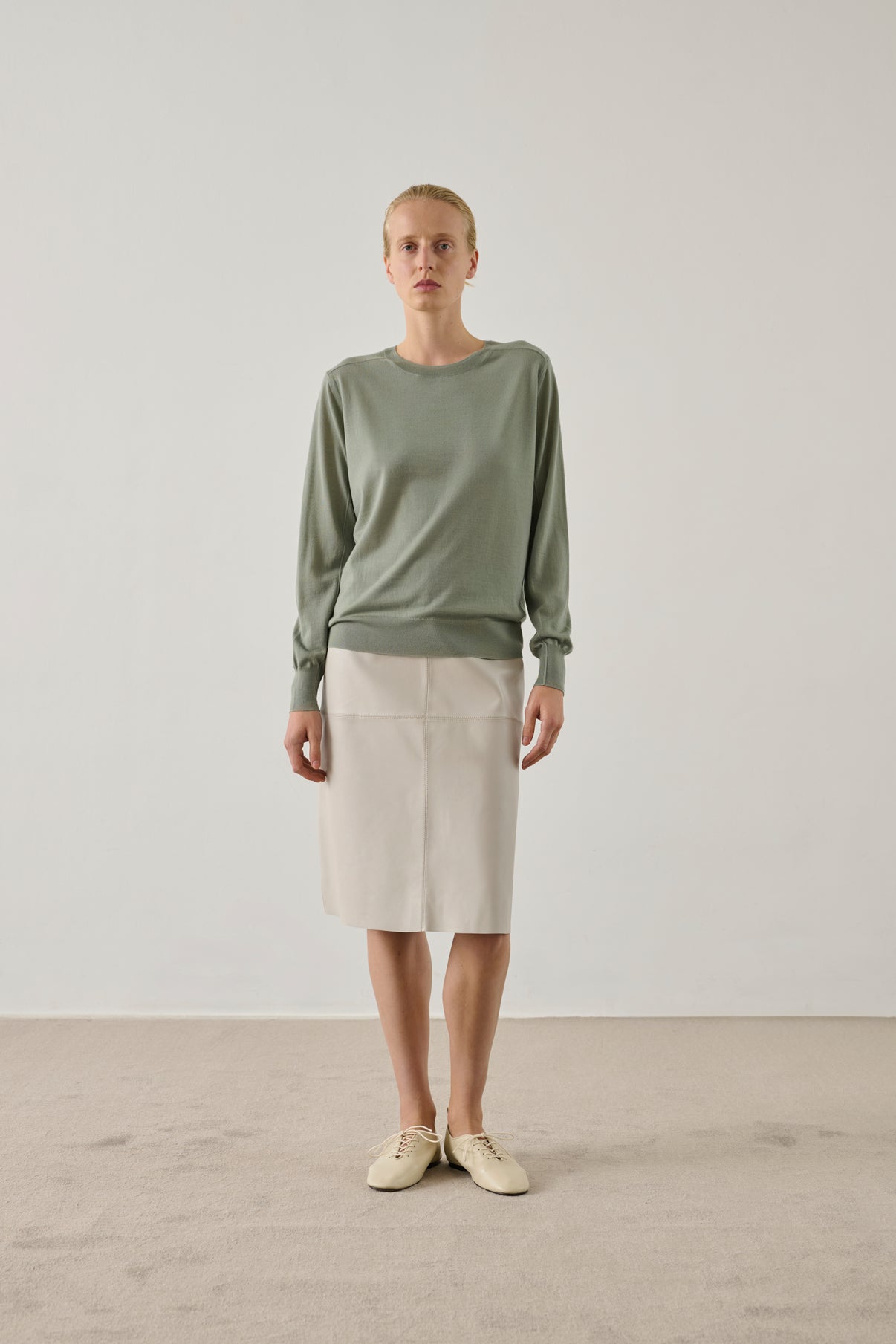 Pull Aussie - Menthe - Laine mérinos - Femme vue 2
