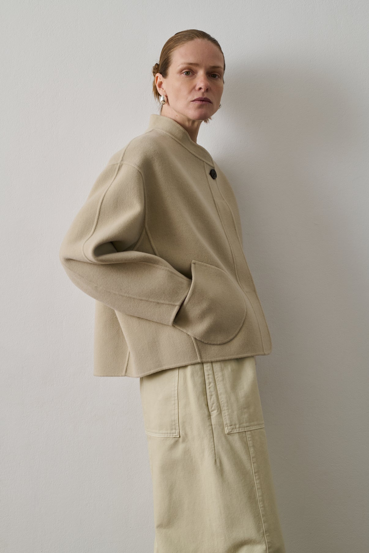 Manteau Windsor - Craie - Laine - Femme vue 3