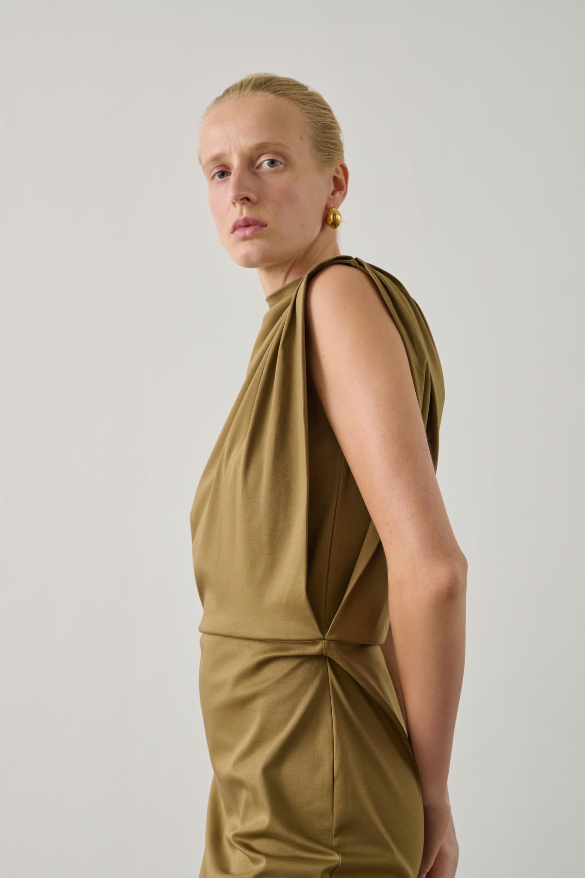 Robe Gemma - Beige Vert - Coton - Femme vue 4
