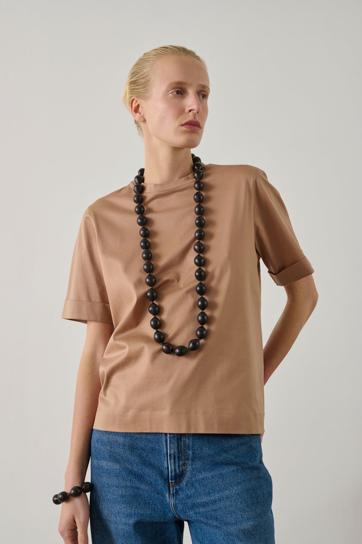 Tee-Shirt Ama - Sable - Coton - Femme vue 2