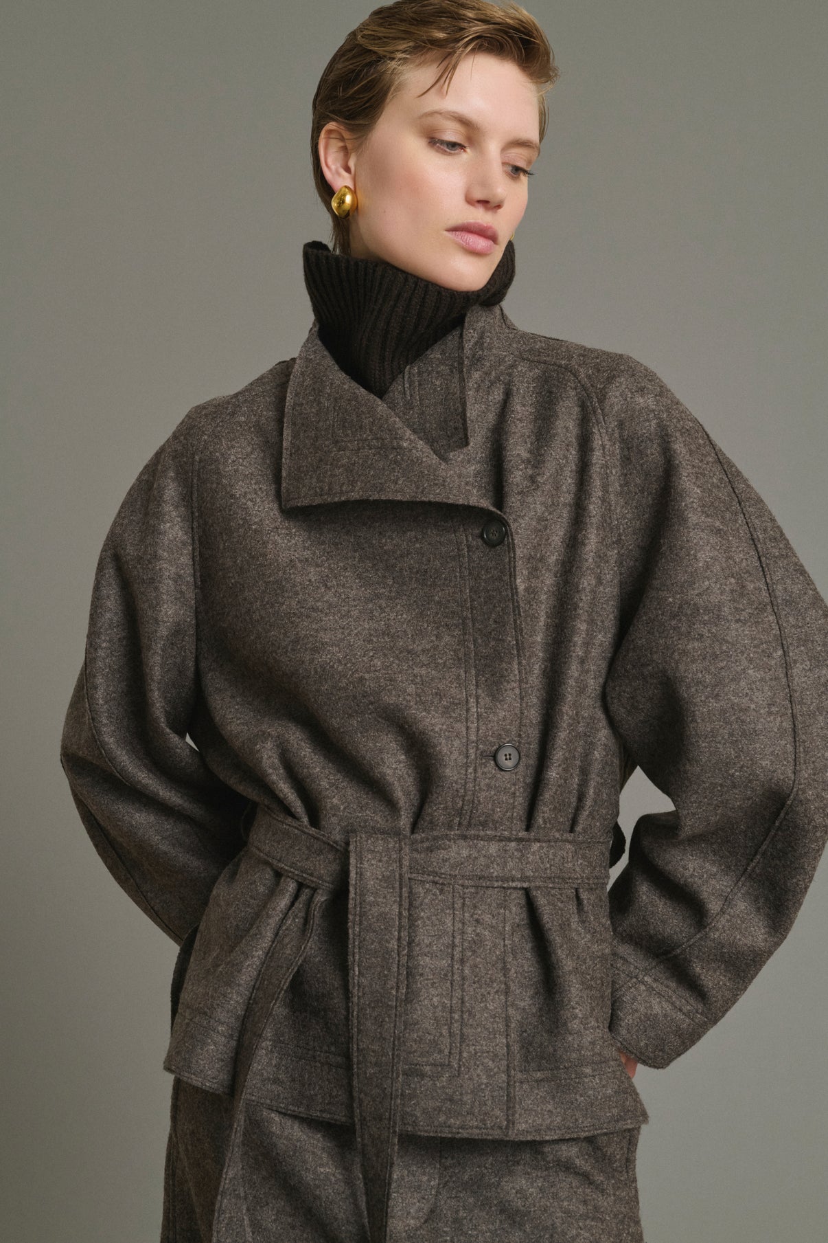 Veste Theia - Taupe Chiné - Laine - Femme vue 1