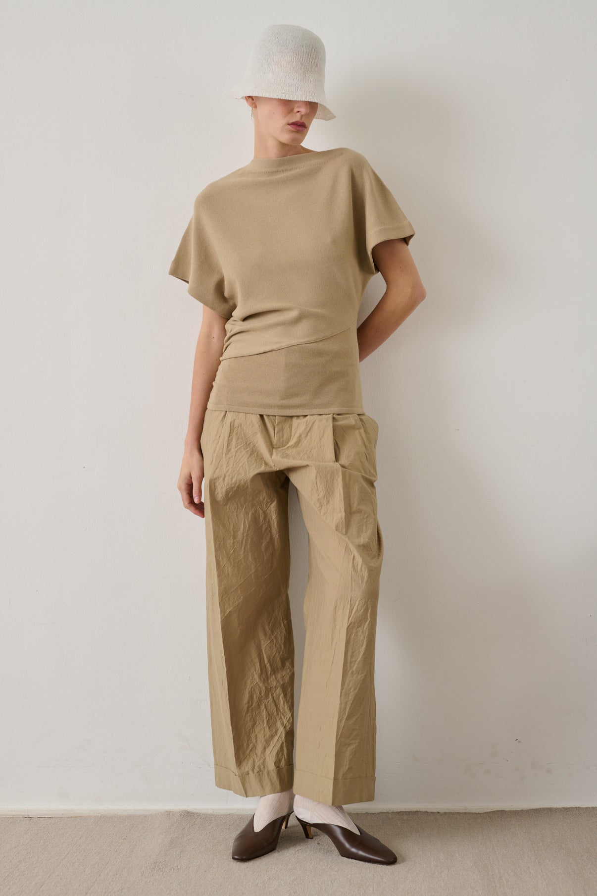 Pantalon Watson - Sable - Coton - Femme vue 1