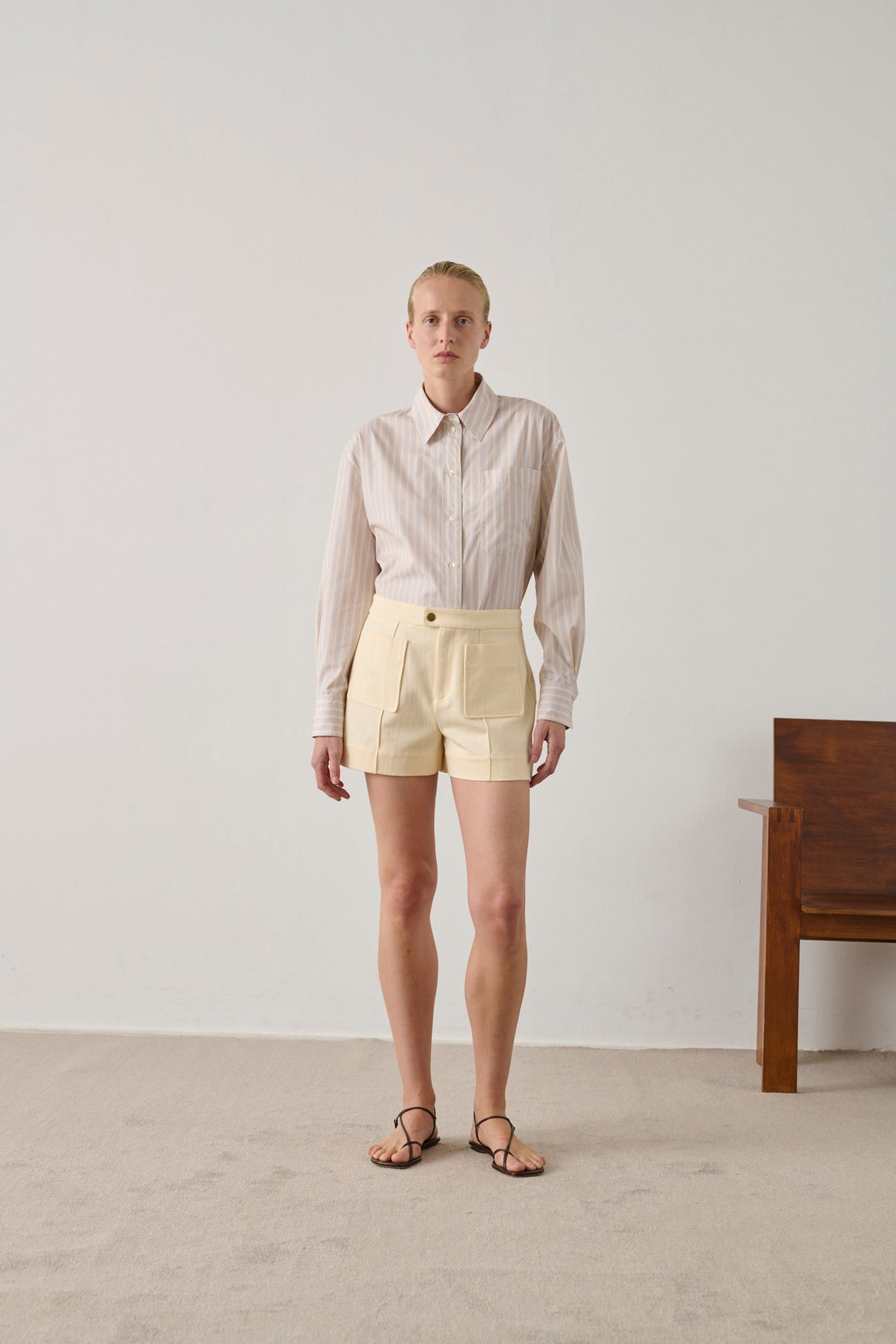 Short Hover - Crème - Coton - Femme vue 1