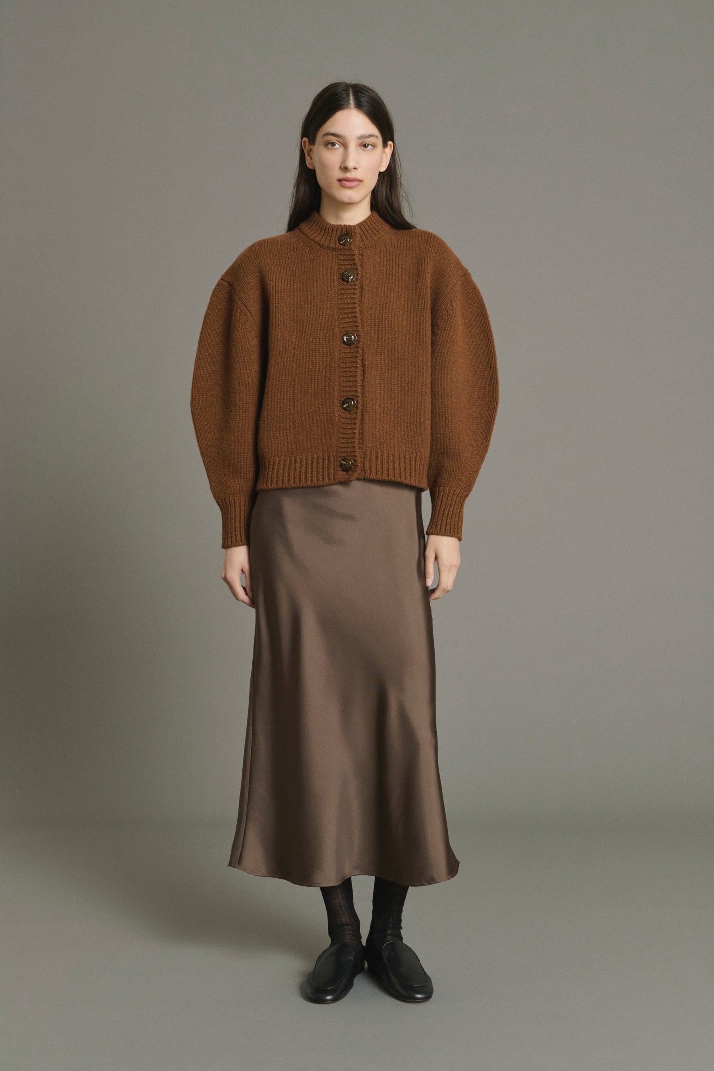 Cardigan Leonard - Caramel - Laine Mérinos - Femme
