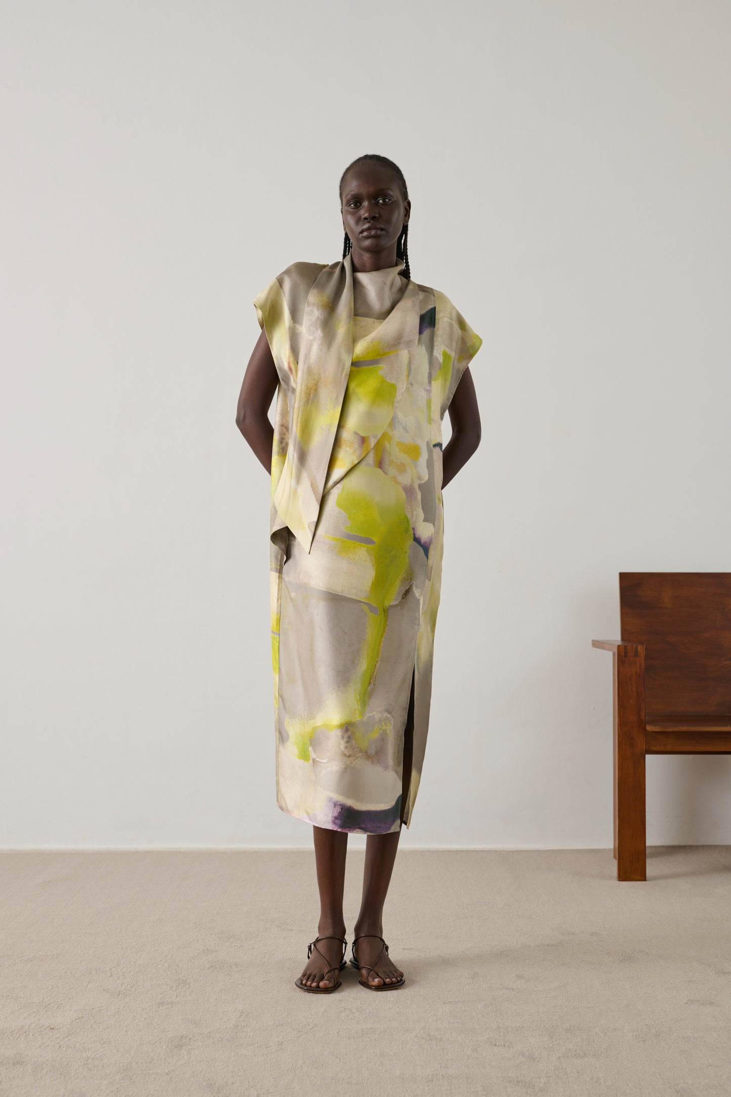 Vestido Iberis - Amarillo - Seda - Mujer