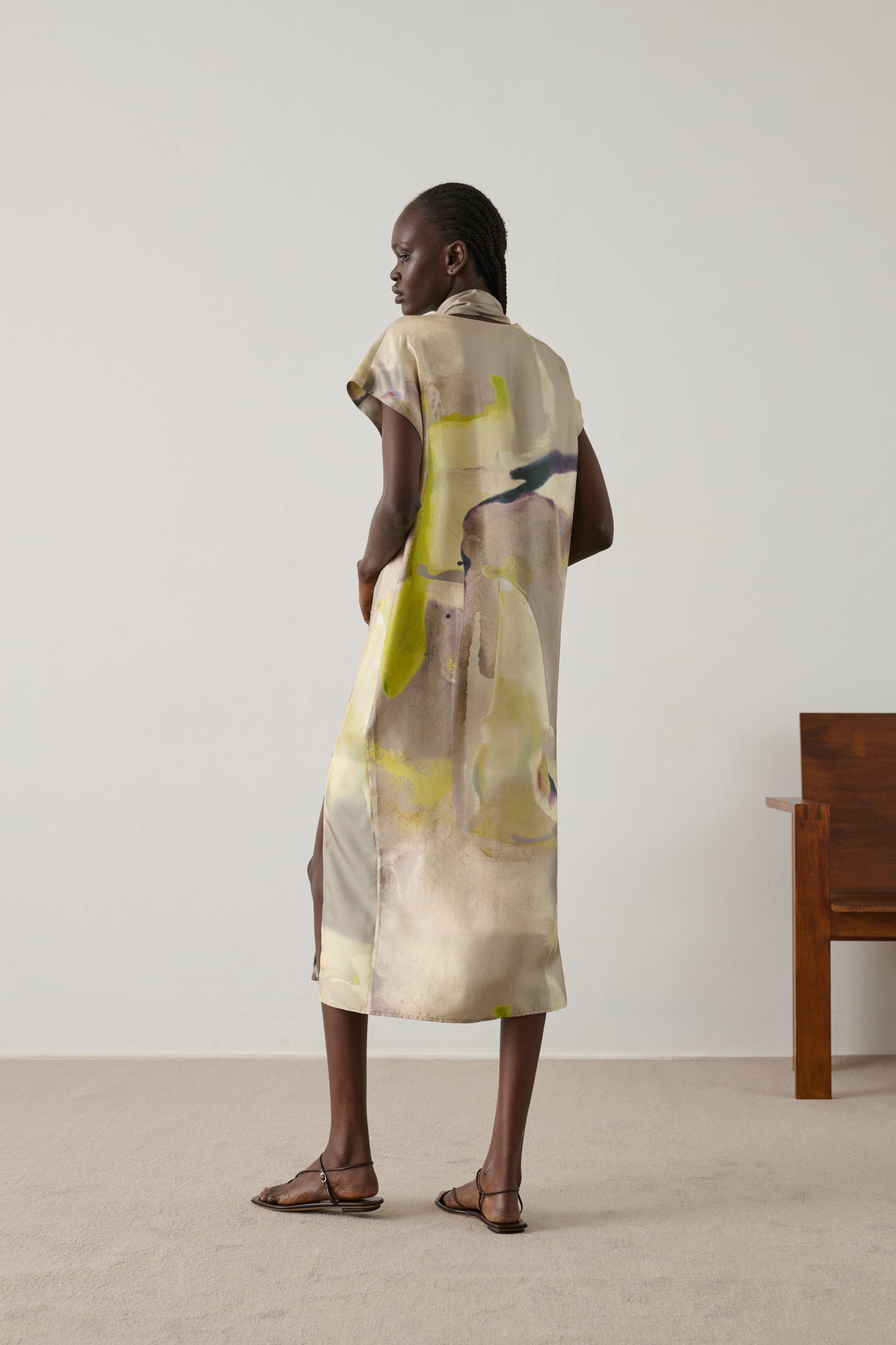Vestido Iberis - Amarillo - Seda - Mujer
