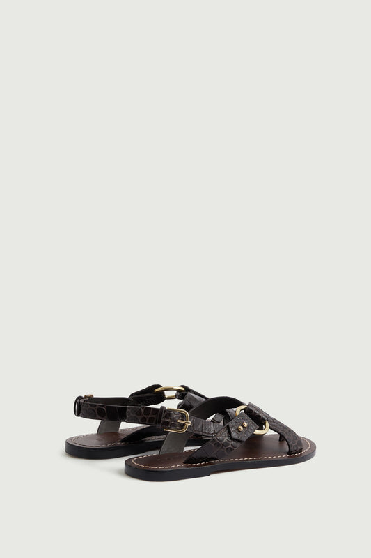 Sandales Florence - Marron Foncé - Cuir - Femme