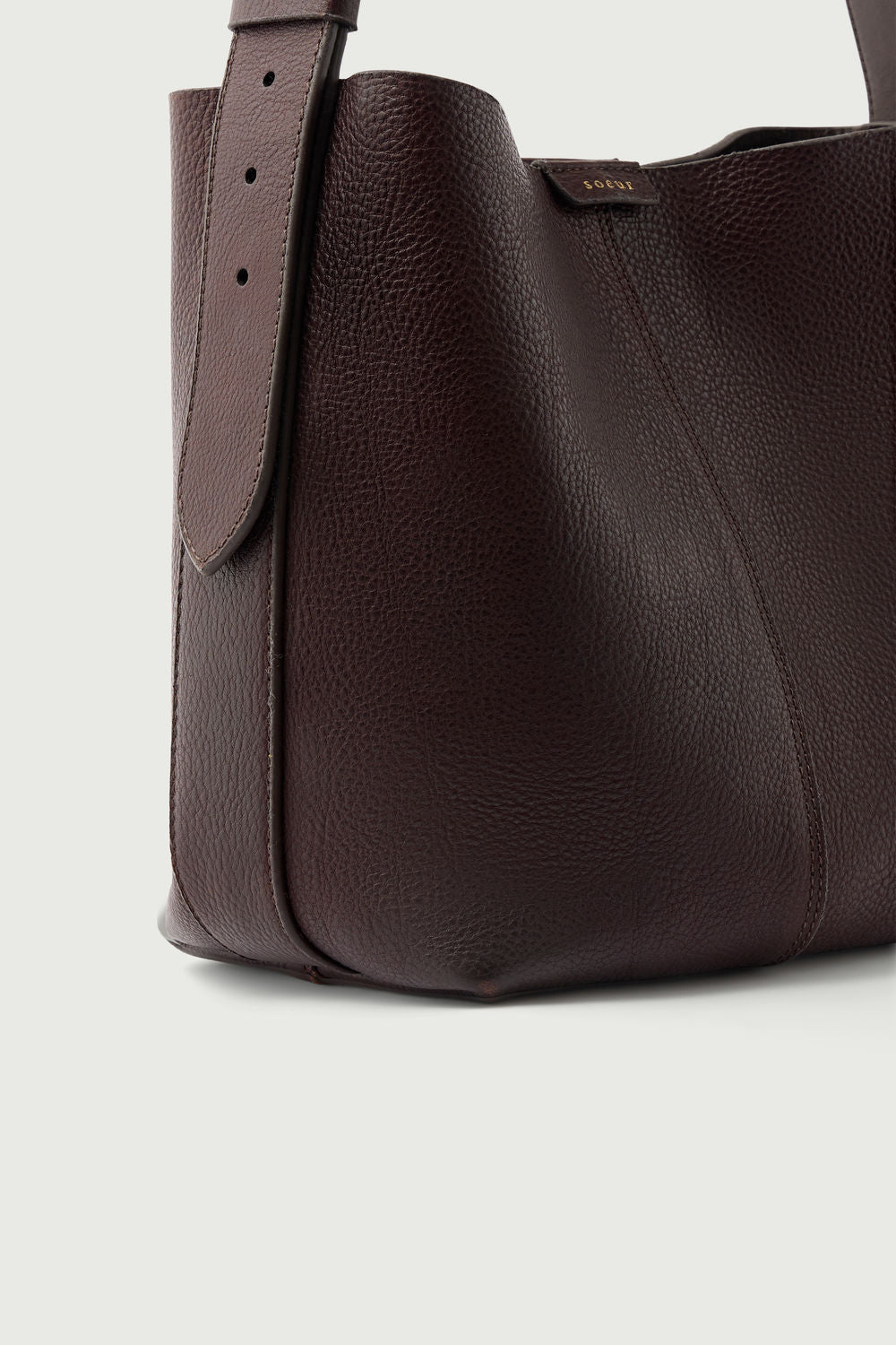 Sac Saudade Mini - Marron Foncé - Cuir - Femme vue 3